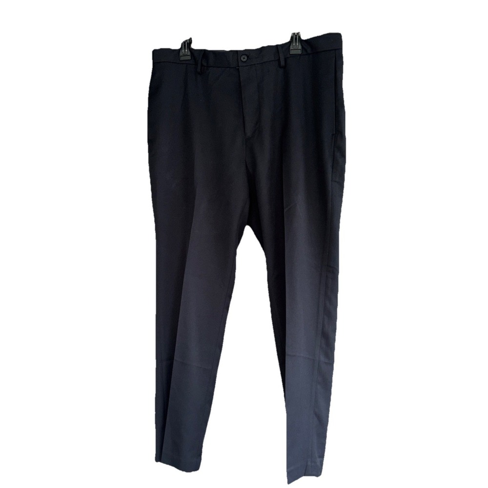 Chaps Pants Mens 38x30 Black Lightweight Polyester Dress Slacks